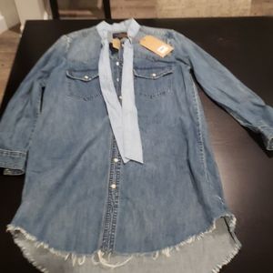 NWT! Lucky Brand Distressed Denim Dress